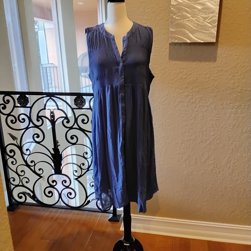Knox Rose Slate Blue Textured Blouse